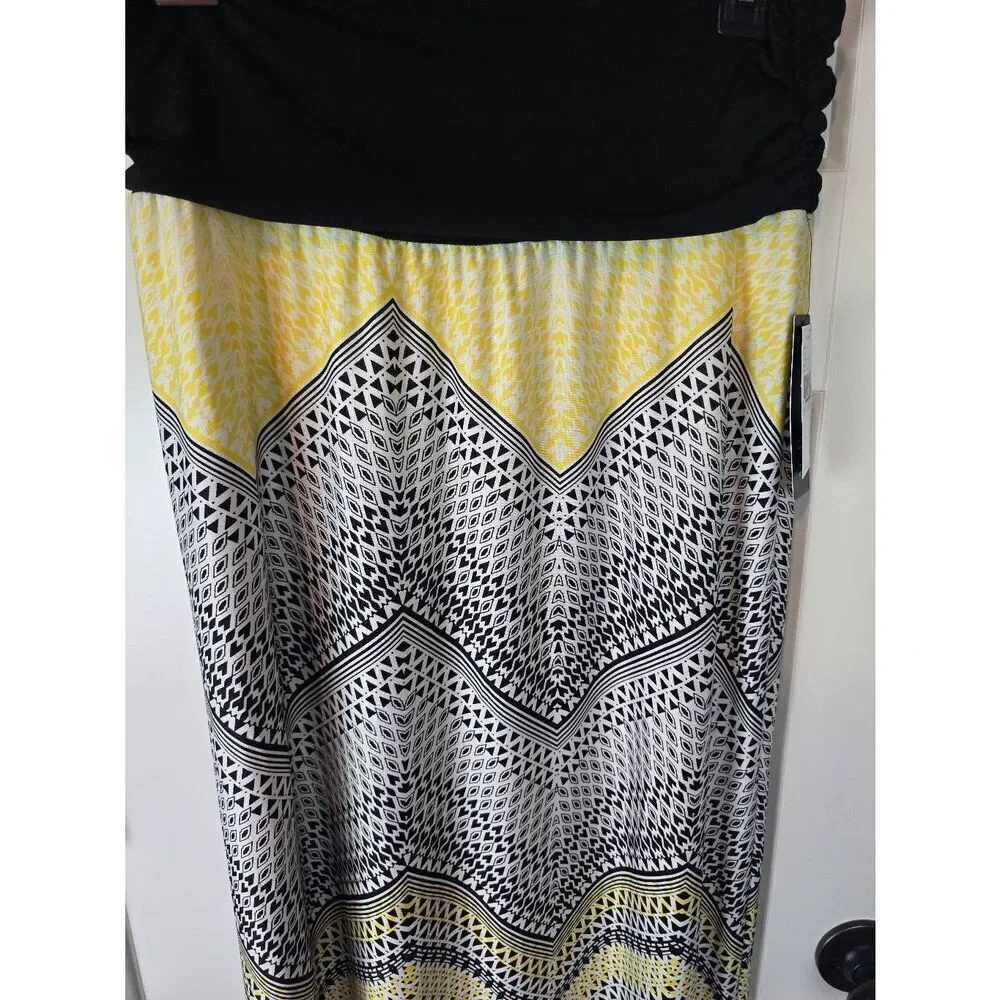 AGB Maxi Skirt Sz XL Yellow/Black/White